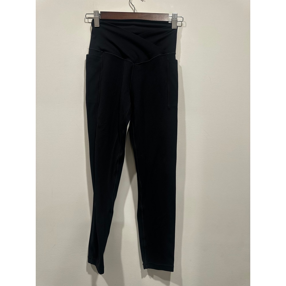 Aerie OFFLINE Real Me Xtra Crossover 7/8 Leggings Black Pockets Hi-Rise Medium M